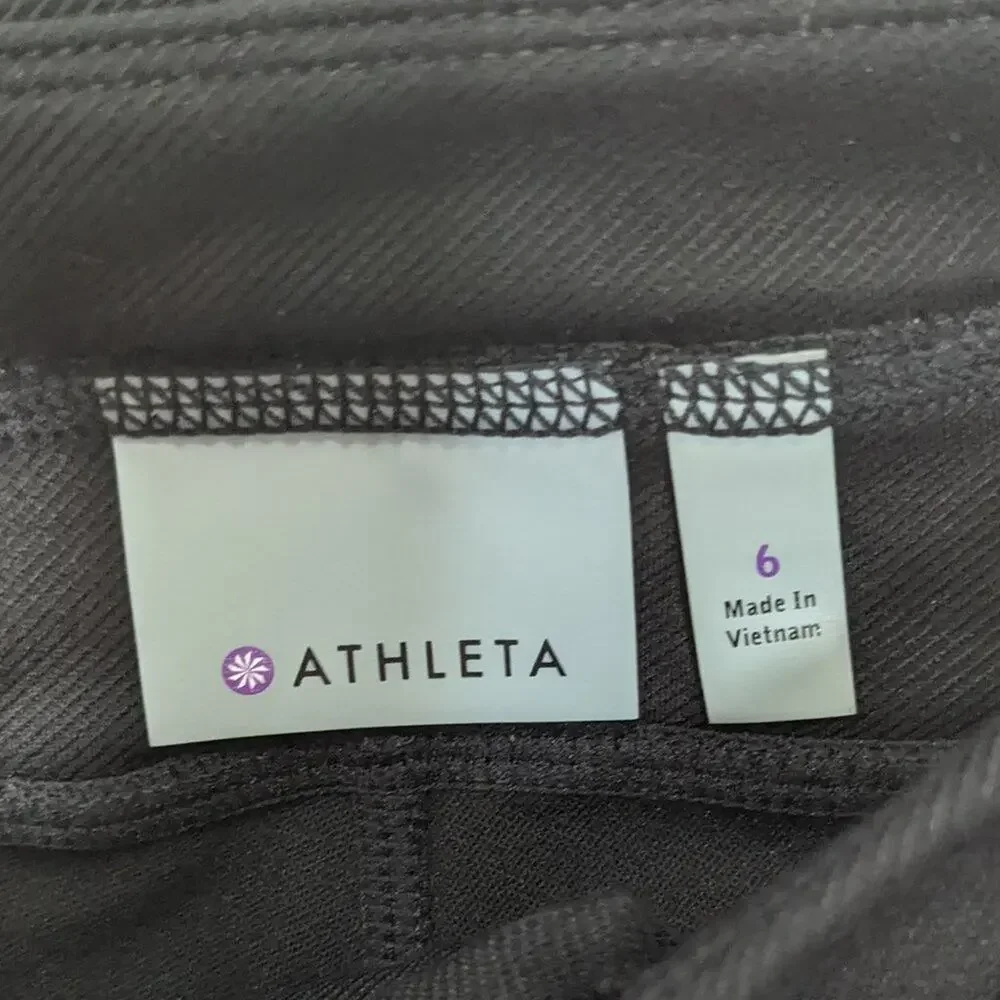 Athleta Black Trailsetter Motion Ankle Zip Ponte Moto Pants With Pockets Size 6 - Picture 2 of 9